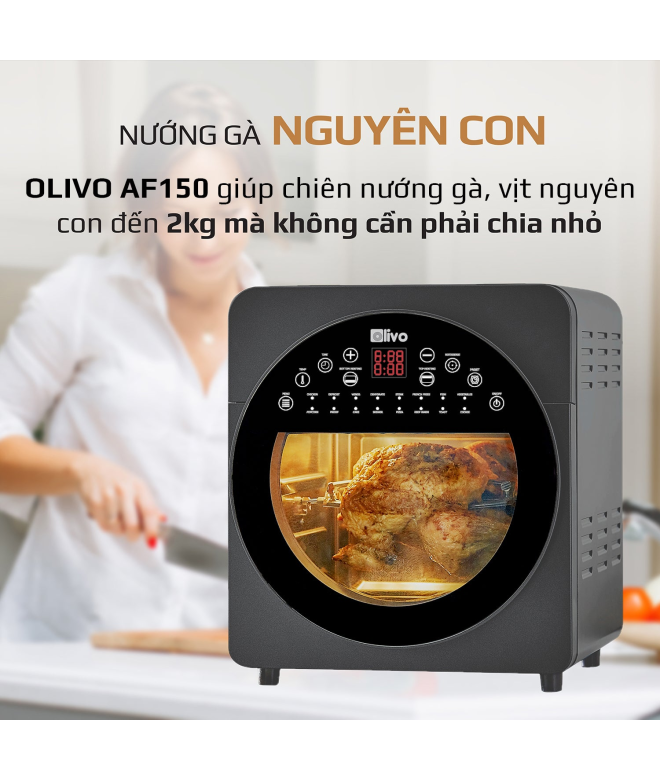 Nồi chiên không dầu điện tử Olivo AF150