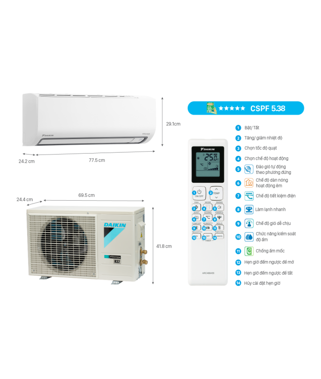 Máy Lạnh Daikin Inverter 1HP FTKB25ZVMV