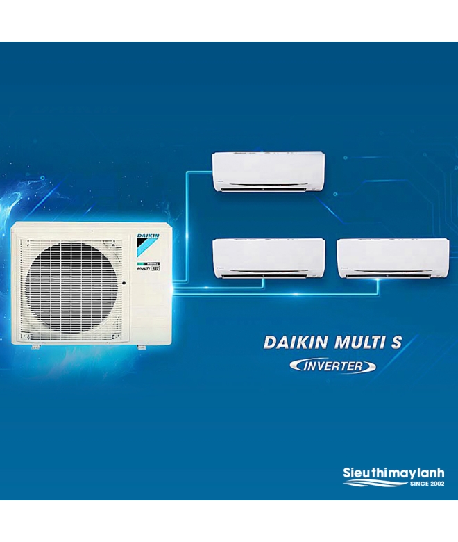 Hệ thống máy lạnh Daikin Multi S Inverter 3.0 HP (3 Ngựa) - MKC70SVMV/CTKC25RVMV+CTKC25RVMV+CTKC25RVMV