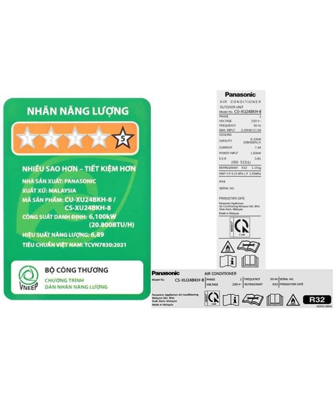 Máy Lạnh Panasonic 2.5 HP CU/CS-XU24BKH-8 - Inverter Premium