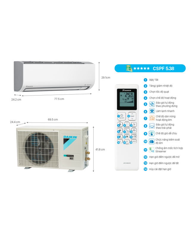 Máy Lạnh Daikin Inverter 1.5 HP FTKF35ZVMV 