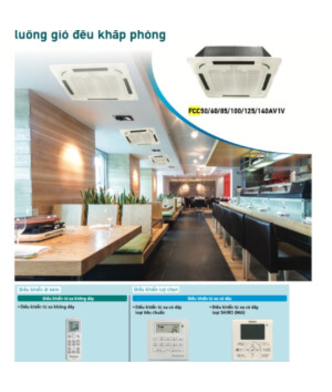 Máy lạnh âm trần Daikin FCC60AV1V/RC60AGV1V+BC50FV (2.5 HP, Không dây)